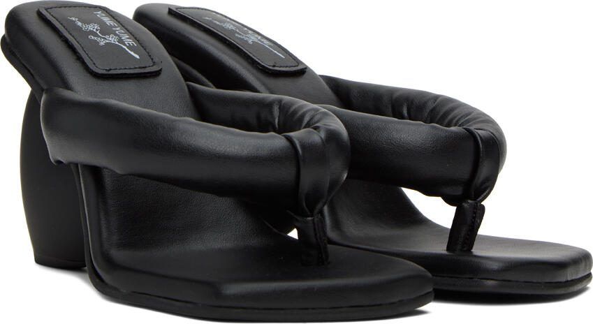 YUME Black Love Heeled Sandals - Picture 2