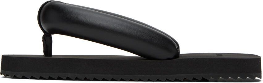 YUME Black Suki Flat Sandals - Picture 5