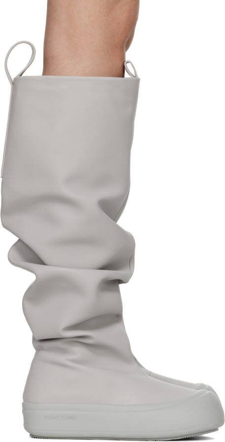 YUME Gray Fisher Faux-Leather Boots - Picture 6