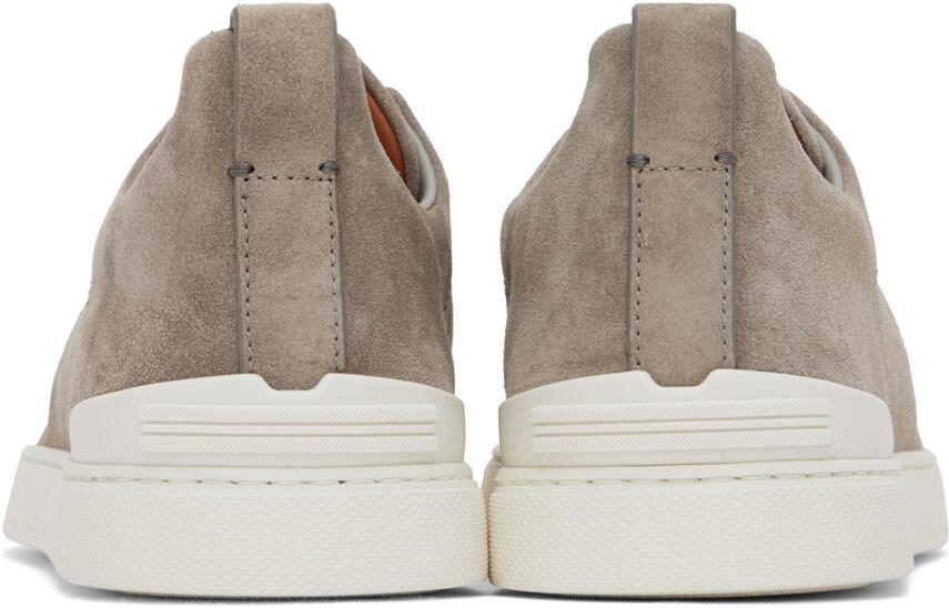 ZEGNA Gray Triple Stitch Sneakers