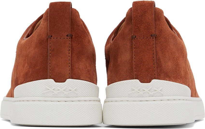 ZEGNA Orange Triple Stitch Sneakers