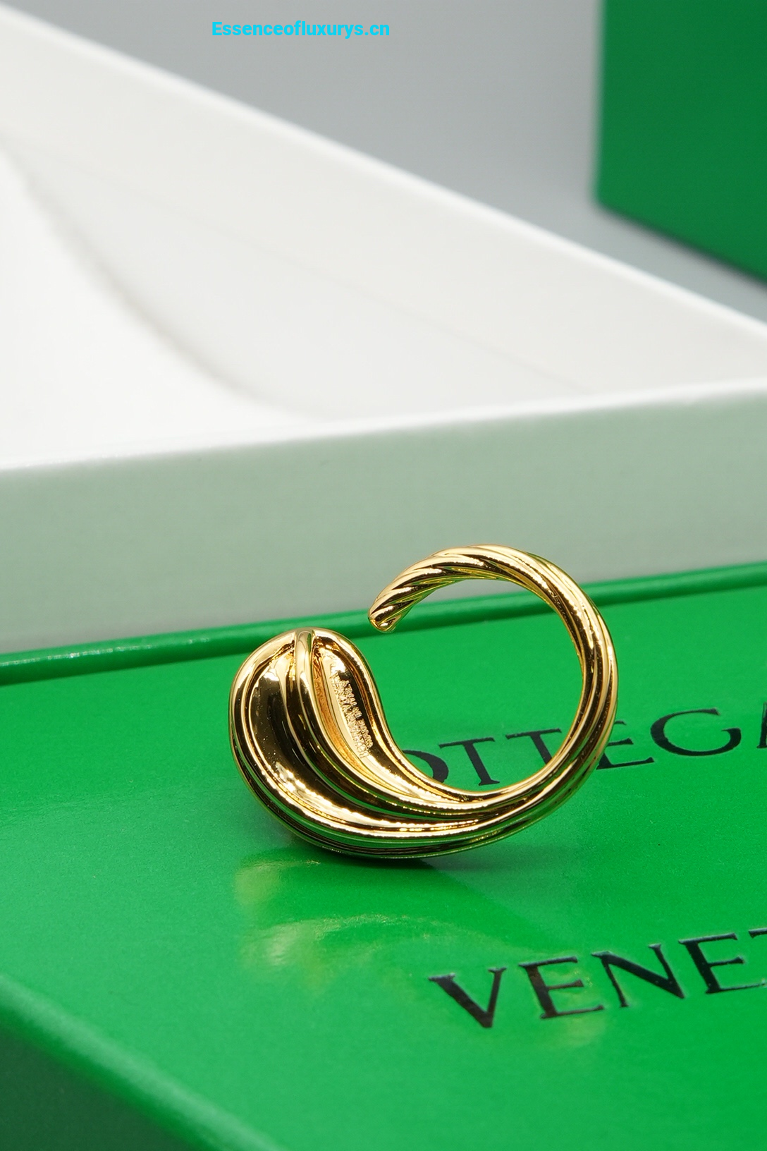 Bottega Veneta Yellow Gold Drop Rings