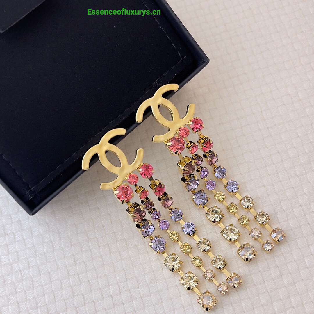 Chanel CC Logo Pendant Earrings