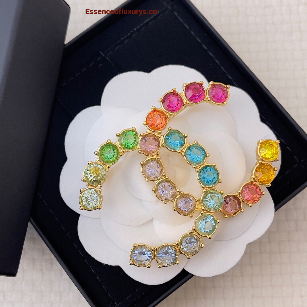 Chanel Multicolor CC Logo Brooch