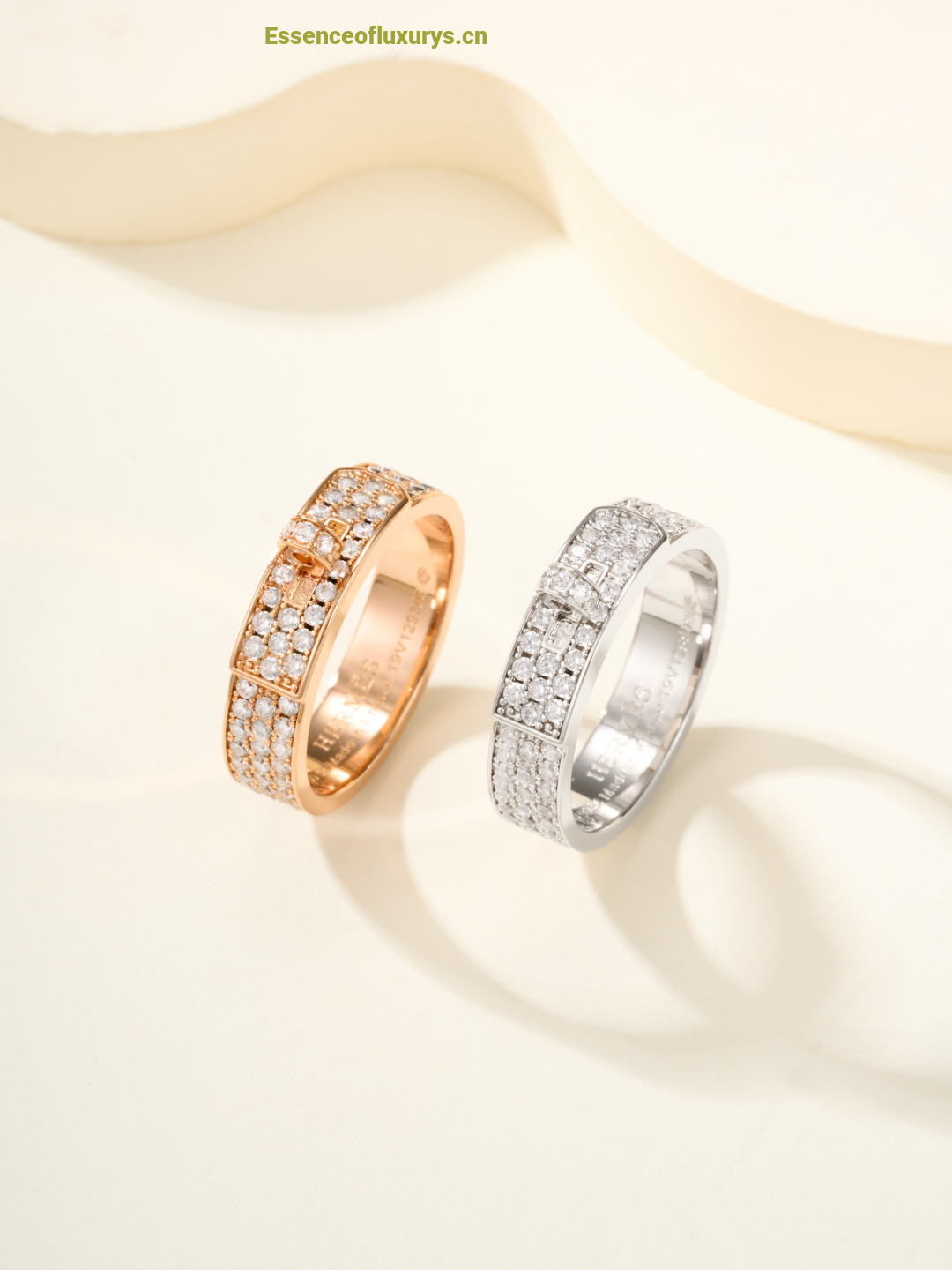 Hermes Diamonds Kelly Buckle Rings