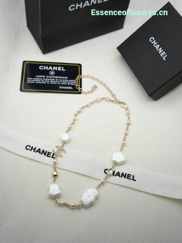 Chanel White Pearl Cloud Long Necklaces