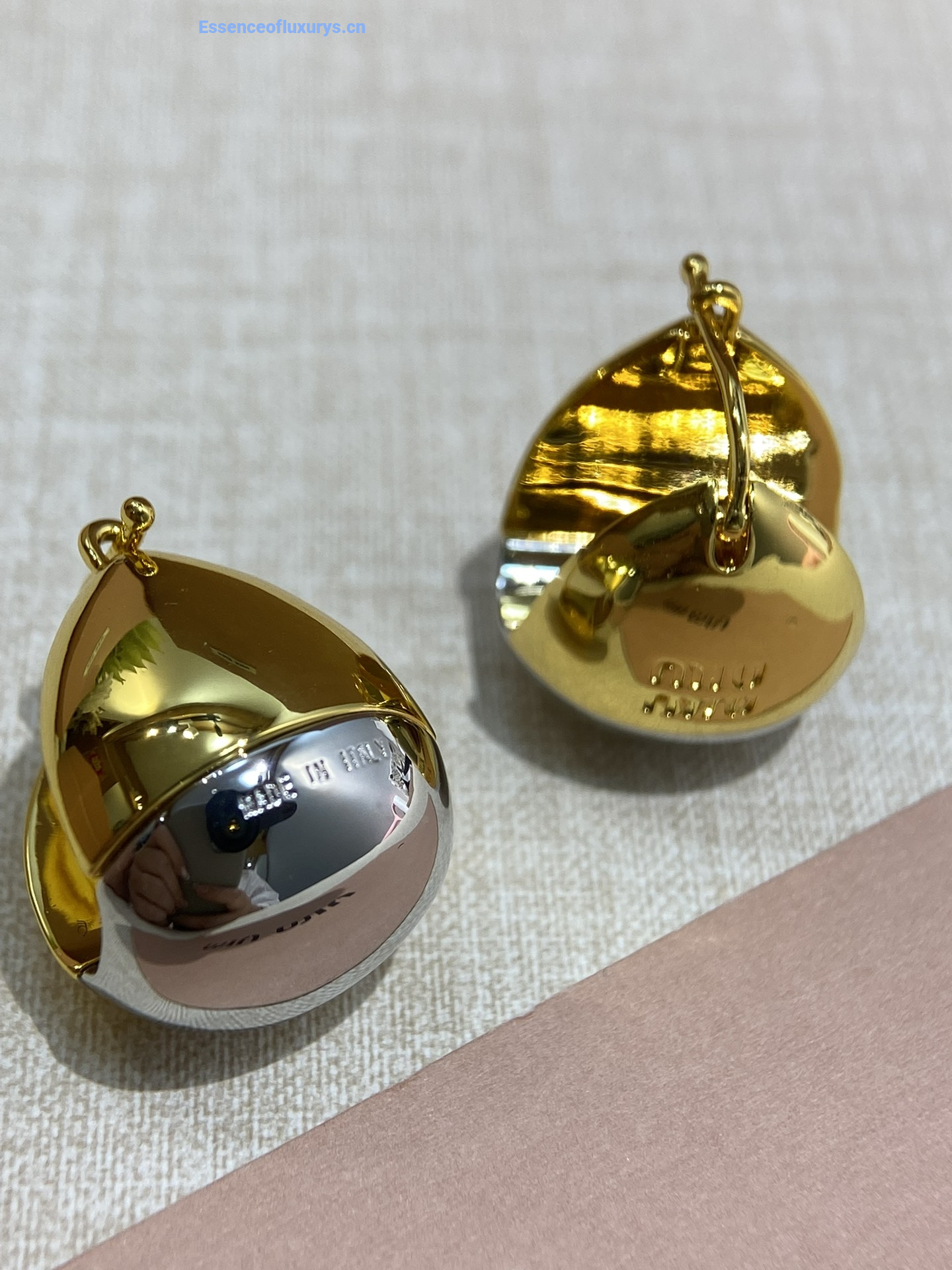 Miu Miu Enameled Gold Metal Earrings