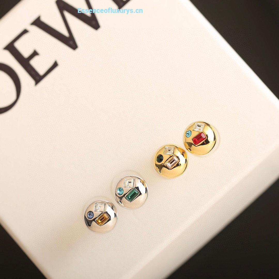Loewe Crystal Anagram Pebble Earrings