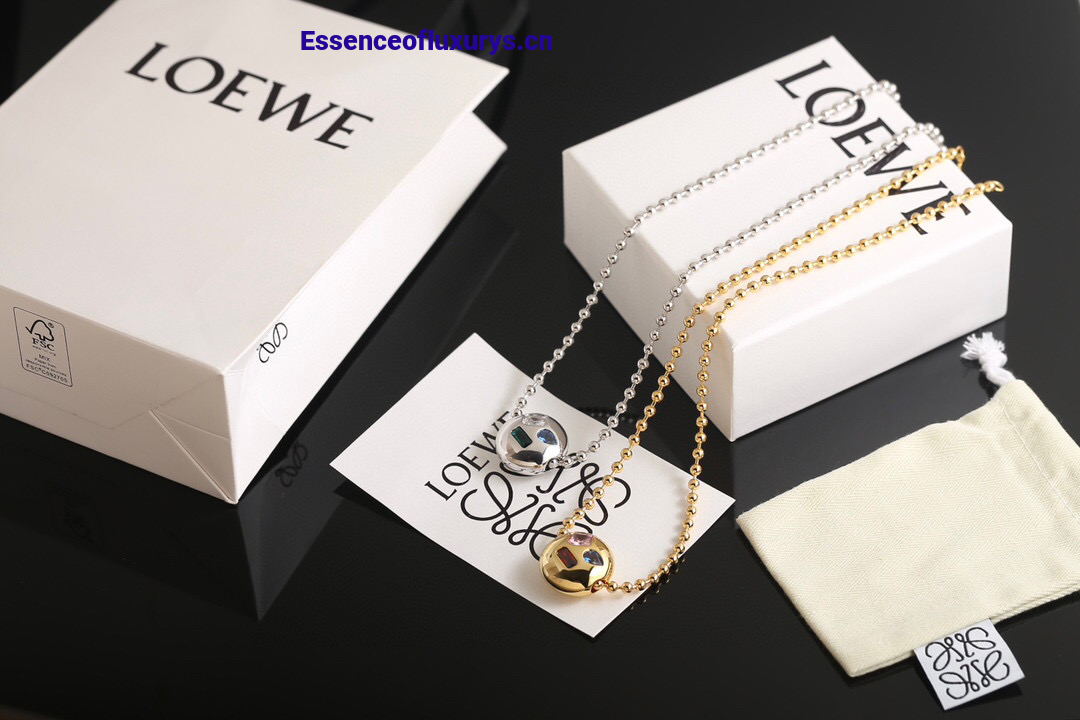 Loewe Crystal Anagram Pebble Necklaces