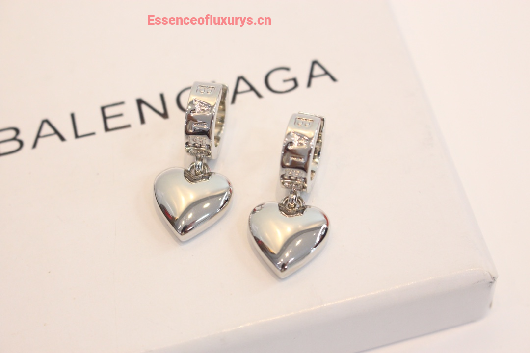 Balenciaga Silver Hearlt Earrings