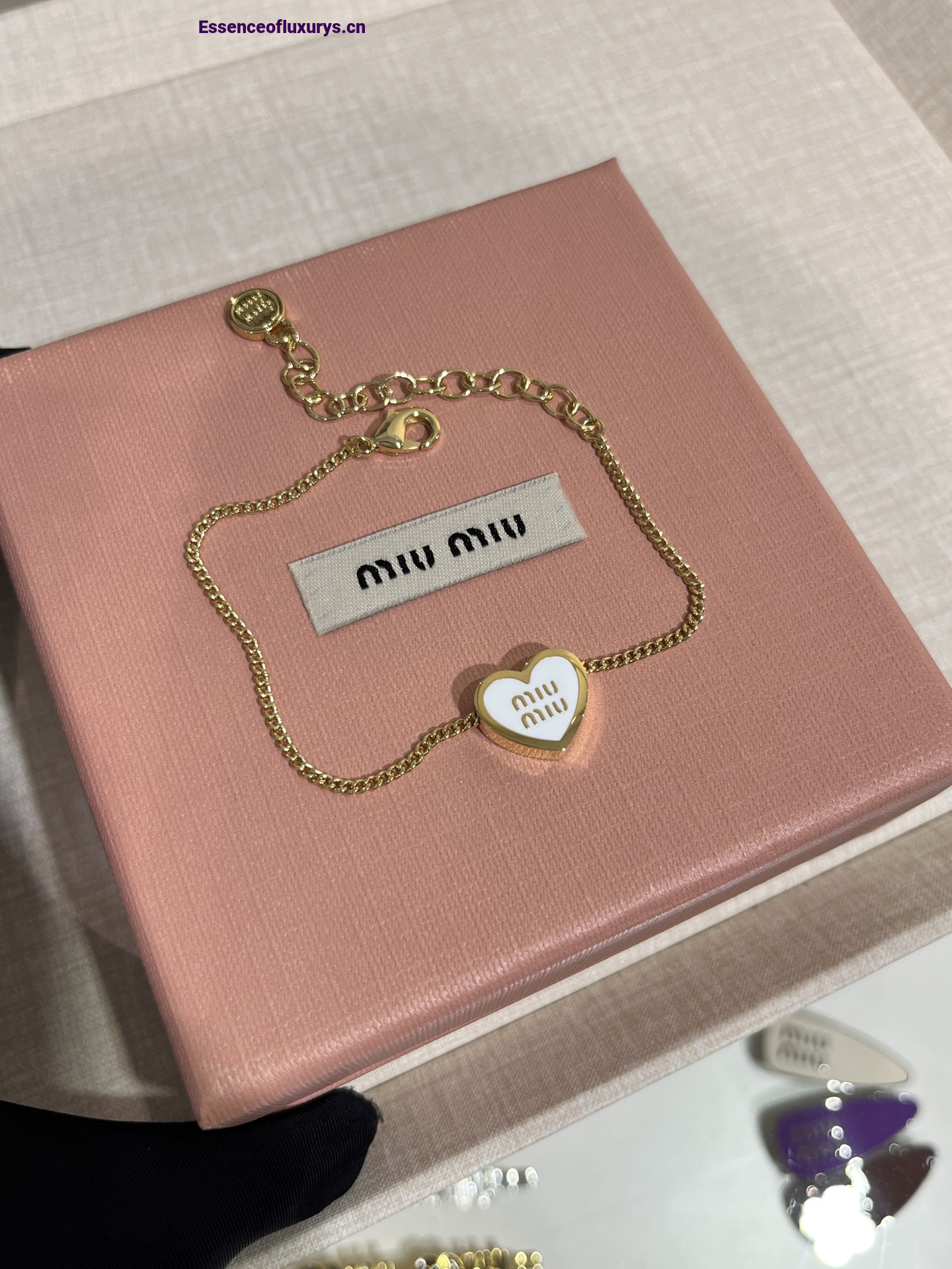 Miu Miu Logo Heart Metal Bracelets