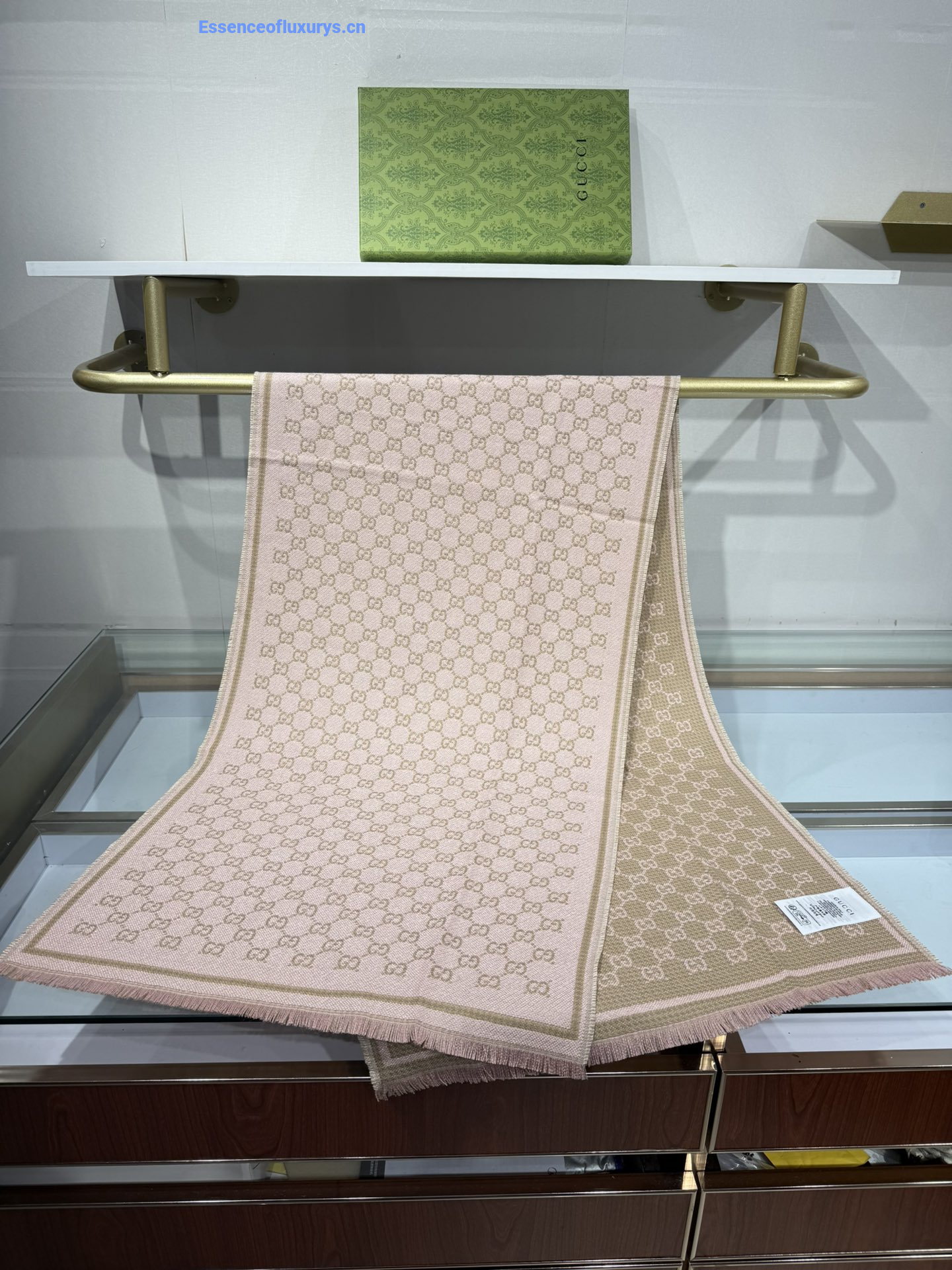 Gucci Pink GG Wool Scarf