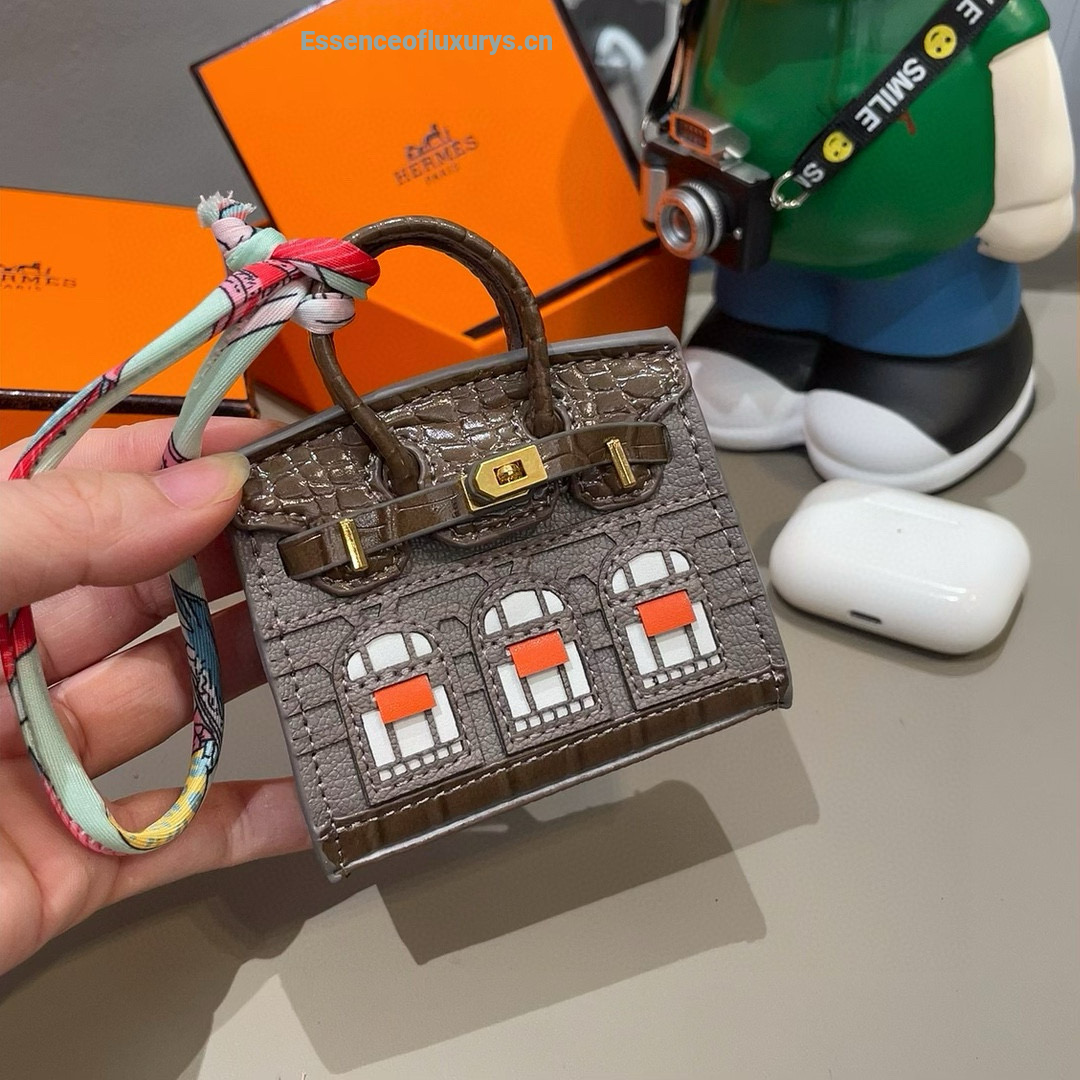 Hermes Birkin Faubourg Mini Bag Charms Gray