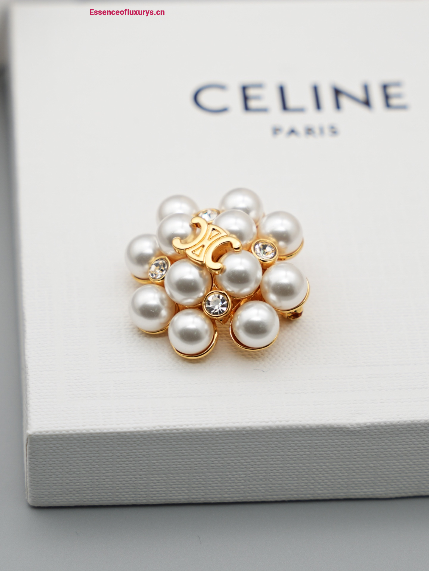 Celine Les Perles Strass Pearls Brooch