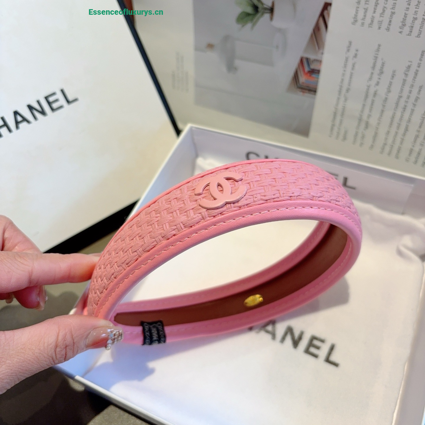 Chanel CC Logo Pink Headbands