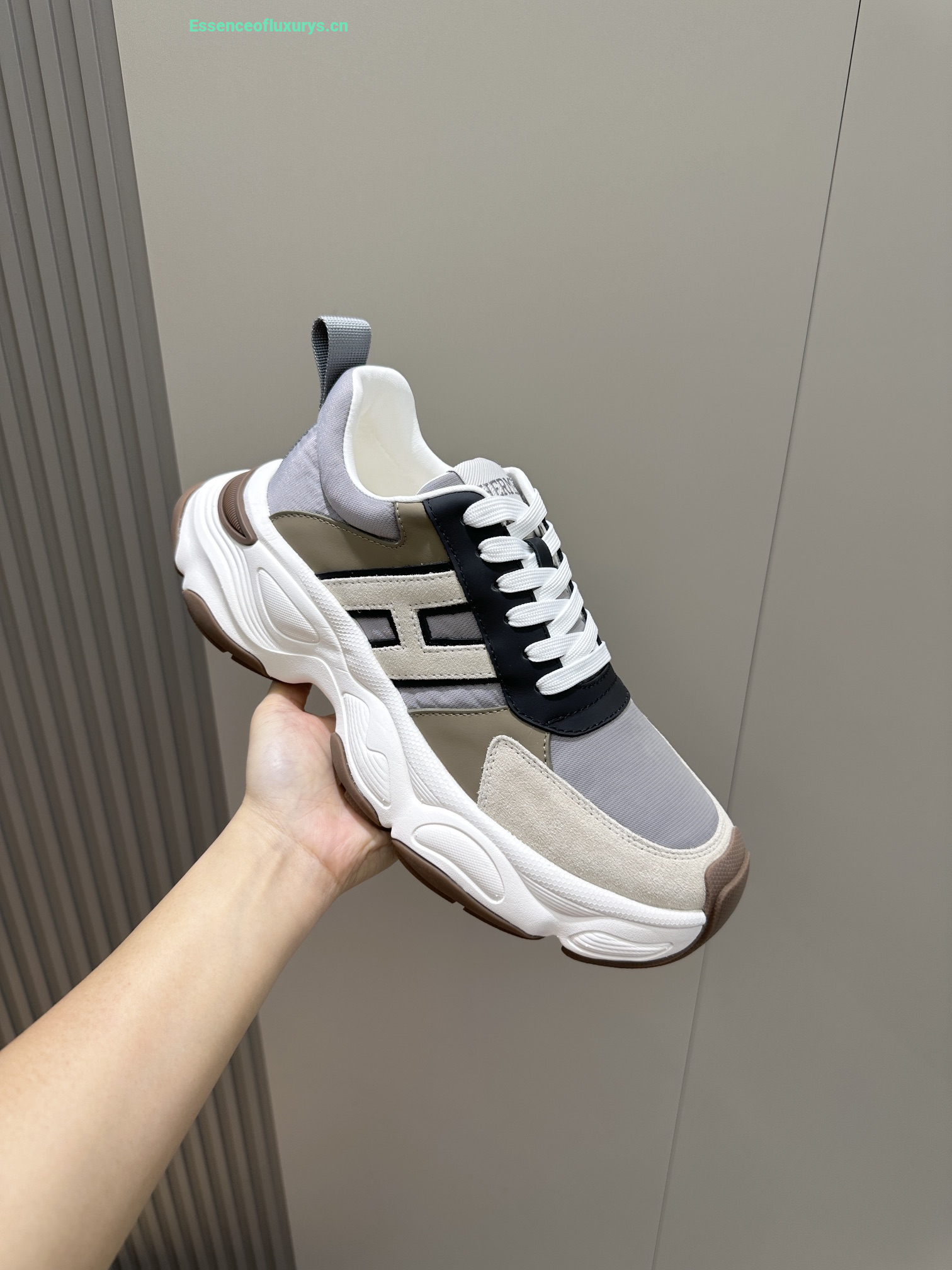 Hermes Blue Suede and Nylon Sneakers