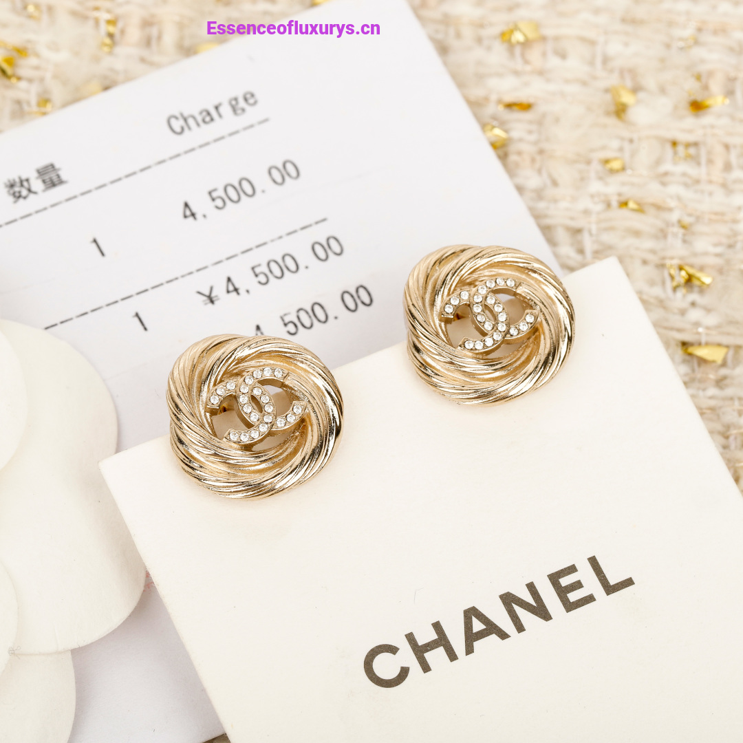 Chanel CC Logo Stud Earrings