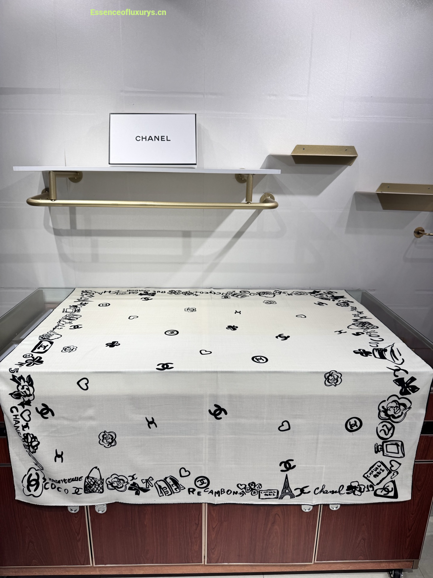 Chanel White Silk Square Scarf