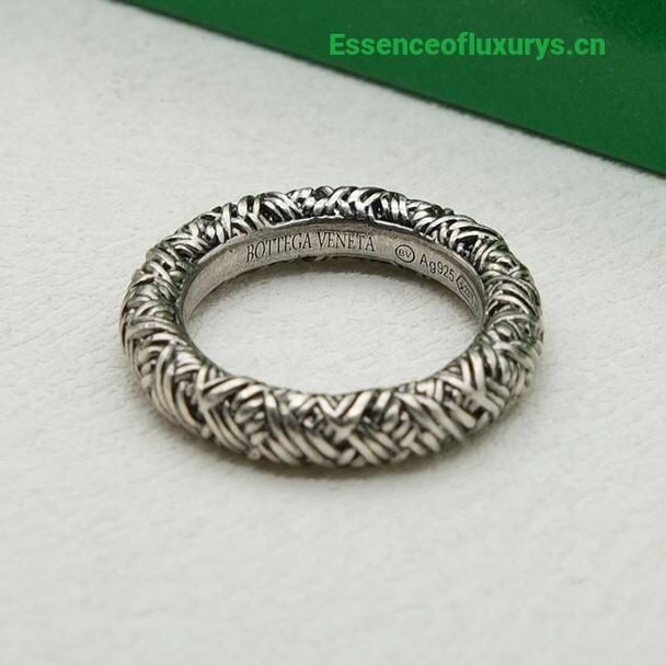 Bottega Veneta Silver Intreccio Rings