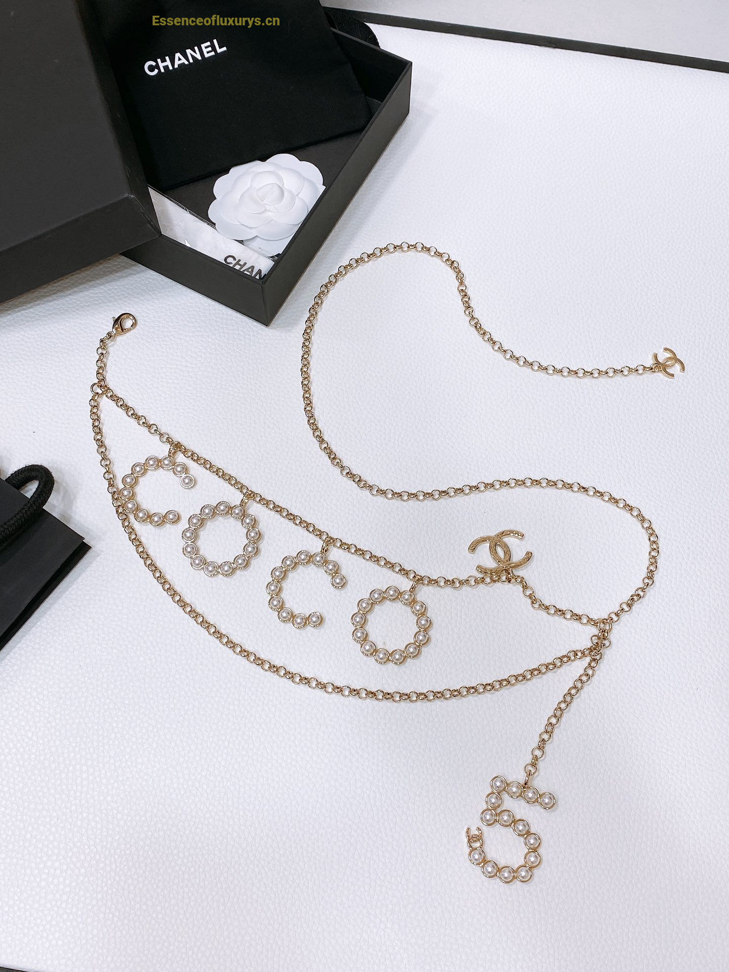 Chanel Pearl Coco Chain Belt Gold