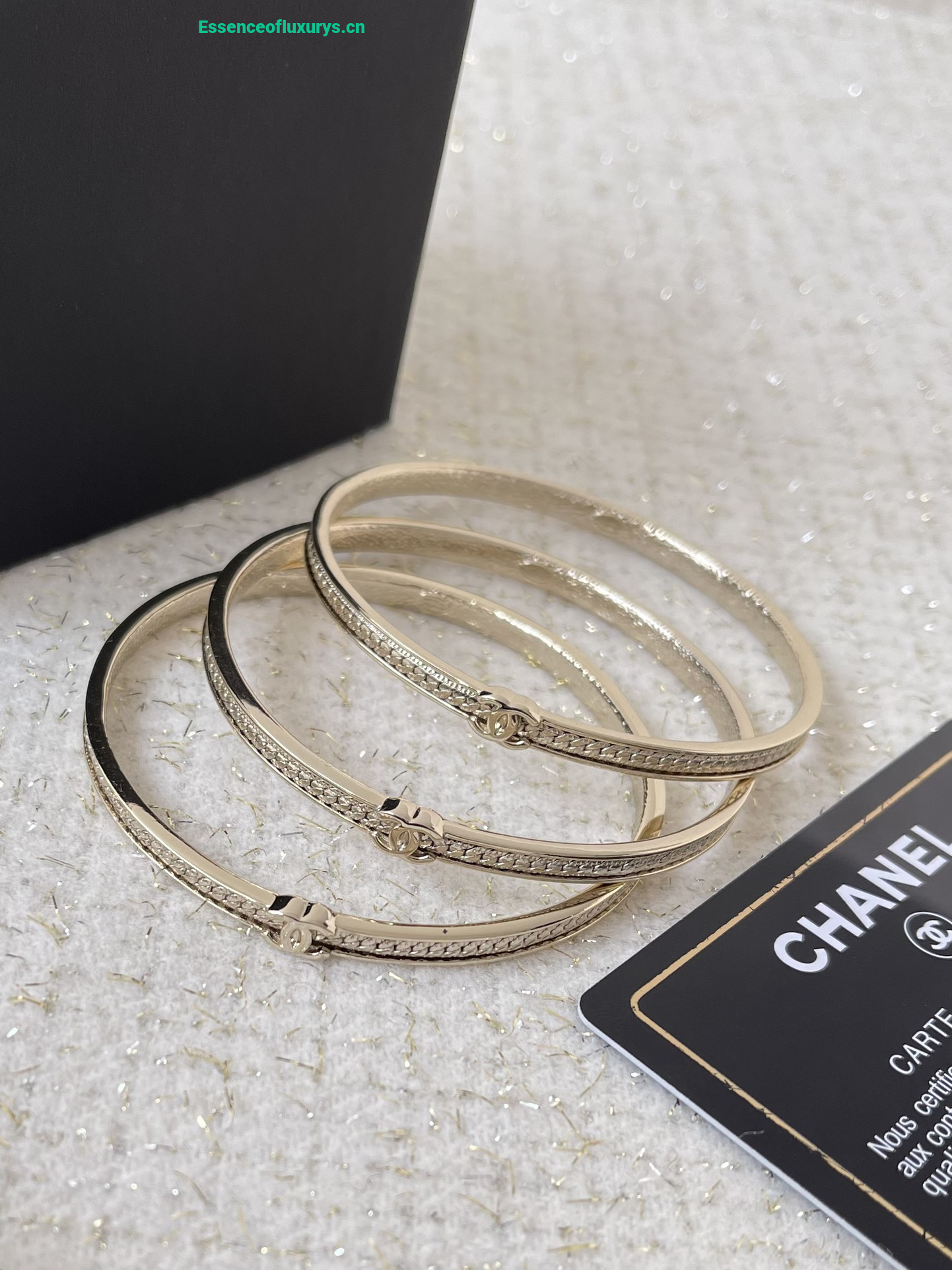 Chanel Gold Metal CC Set Bracelets