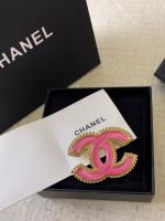 Chanel Pink CC Logo Brooch