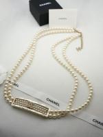 Chanel CC Logo Pearls Belt
