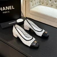 Chanel CC Logo White Lace Pumps