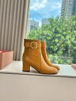 Miu Miu Brown Leather Ankle Boots