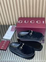 Gucci Horsebit Velvet Mules Black