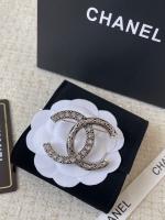 Chanel CC Logo Brooch Silver