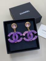 Chanel Light Purple CC Logo Earrings