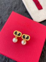 Valentino Vlogo Pearl Ovalette Earrings