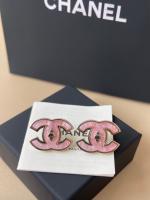 Chanel Pink CC Logo Earrings