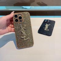 Saint Laurent YSL Crystals iPhone Case Gold