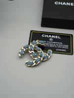 Chanel Denim Blue CC Logo Brooch