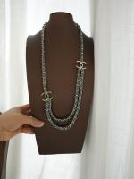 Chanel Denim Blue CC Logo Necklaces