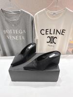 Alaia Cube Black Satin Wedge Mules