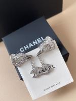 Chanel Crystals CC Bird Pendant Earrings
