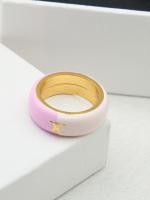 Celine sorbet Triomphe Pink White Rings