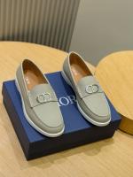 Dior Granville Loafers Gray Calfskin